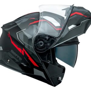 Capacete Moto Bieffe Premium – B-dynamic Attractie Cor Preto Com Vermelho Tamanho Do Capacete 60