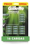 Carga Aparelho De Barbear Gillette Mach3 Sensitive Com Aloe 16 Unidades