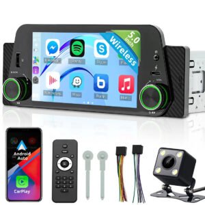 Central Multimídia 5” Mp5 1din Sem Fio Carplay/android Auto Cam Ré Prata