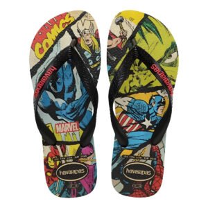 Chinelo Havaianas Marvel Logomania Homem Aranha Herois Dc