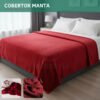 Cobertor Microfibra Soft Casal Veludo Quentinho Antialérgico Toque Macio Resistente Confortável Luxo Cor Vermelho