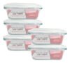 Conjunto 5 Potes Vidro Hermético 640ml Mantimentos Marmita Forno Microondas Transparente
