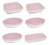 Conjunto Assadeiras 6 Peças Com Tampa Cor Rosa – Marinex