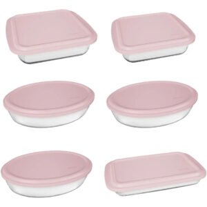 Conjunto Assadeiras 6 Peças Com Tampa Cor Rosa – Marinex
