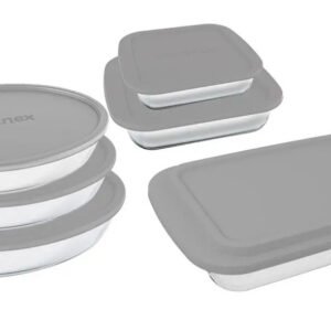 Conjunto Assadeiras 6 Peças De Vidro Com Tampa Cinza – Marinex