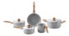 Conjunto De 5 Panelas Gris Brinox Ceramic Life Easy Cinza