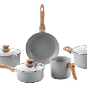 Conjunto De 5 Panelas Gris Brinox Ceramic Life Easy Cinza