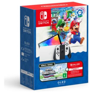 Console Nintendo Switch Oled Nintendo Bundle Super Mario Bros Wonder 3 Meses Nintendo Switch Online 64gb Branco
