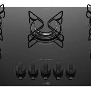 Cooktop 5 Bocas Atlas Agile Up com Mesa De Vidro A Gás Preto Bivolt