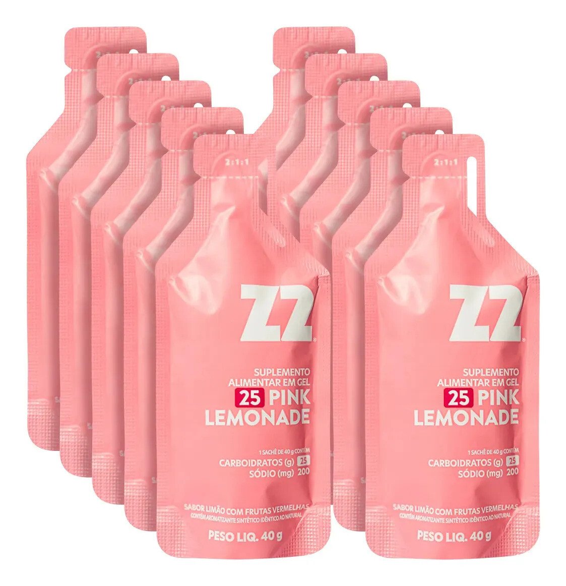 Energy Gel Z2 Pink Lemonade Box 10 Unidades Sachê 40g Energy Gel Z2 Pink Lemonade Box 10 Unidades Sachê 40g