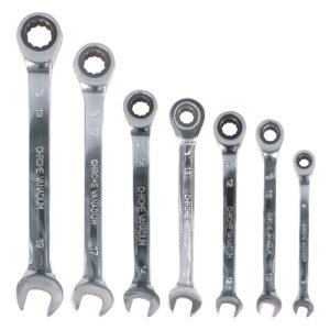 Epm Tools Jogo De Chave Combinada Catraca Com 7 Peças De Aço 08 A 19mm Cromado Fosco