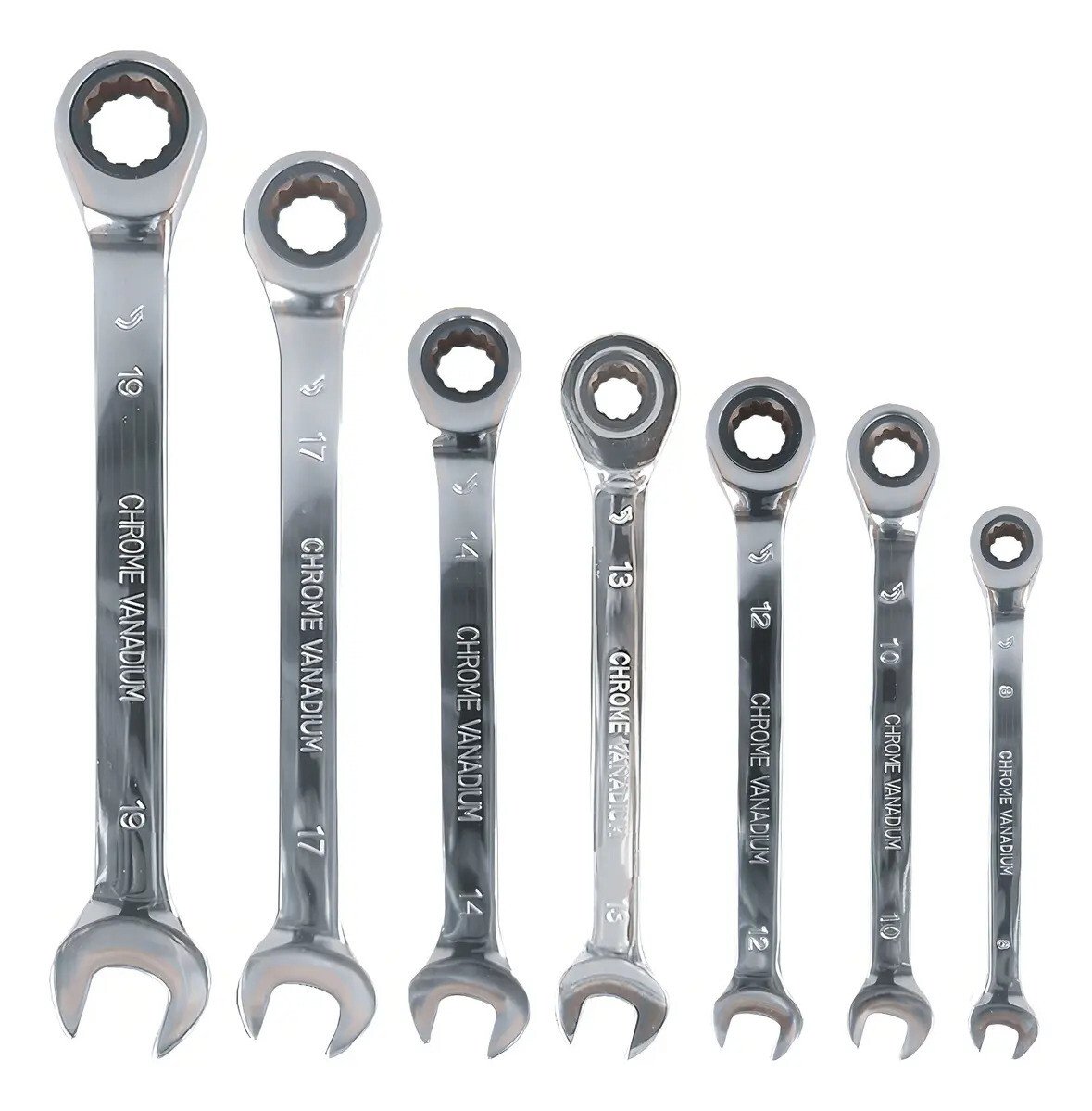 Epm Tools Jogo De Chave Combinada Catraca Com 7 Peças De Aço 08 A 19mm Cromado Fosco Epm Tools Jogo De Chave Combinada Catraca Com 7 Peças De Aço 08 A 19mm Cromado Fosco