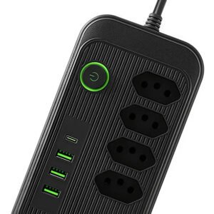 Extensão 5 Tomadas E 3 Usb 1 Pd Led Bivolt Power 110v/220v