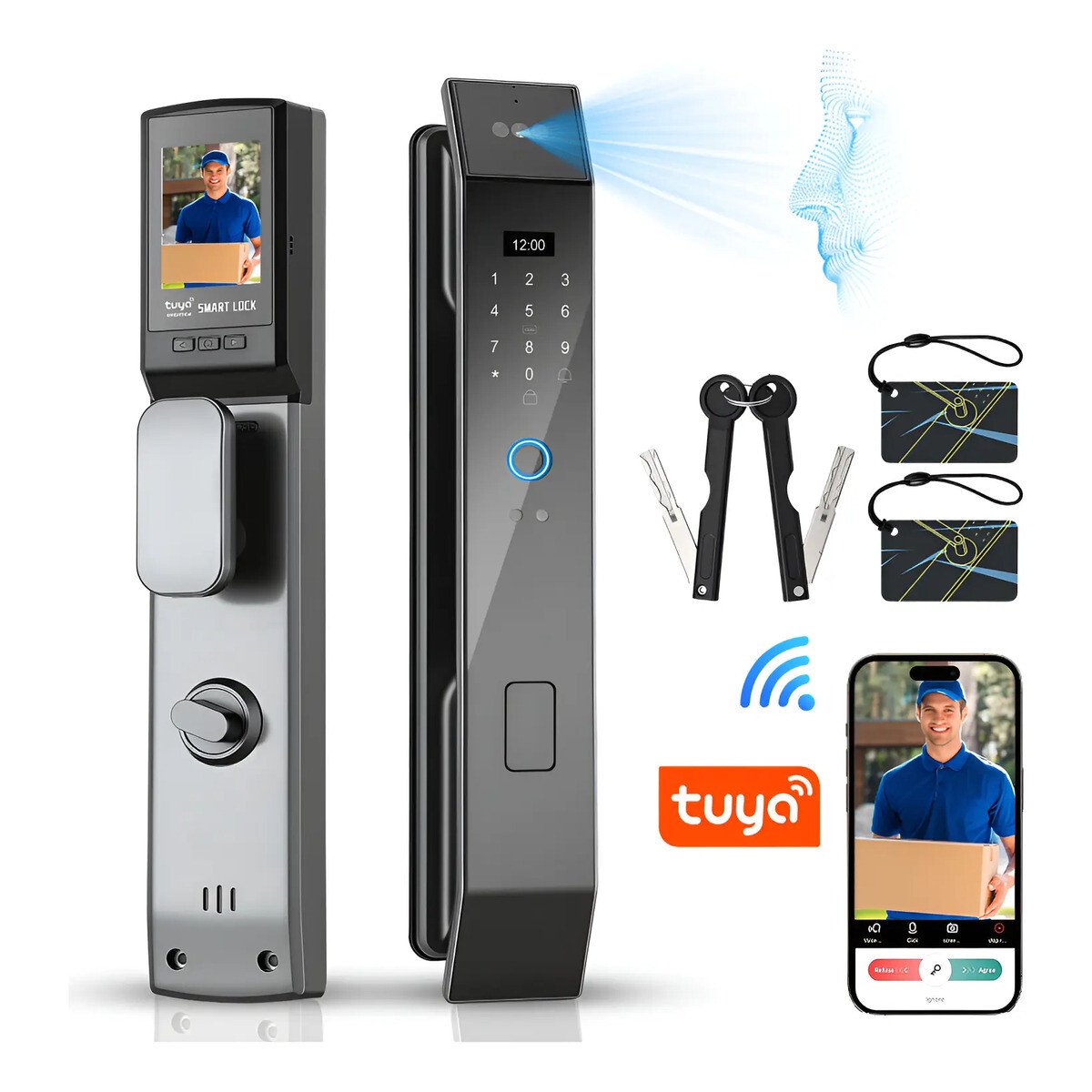 Fechadura Eletronica Inteligente Com Wifi Tuya E Facial 3d Fechadura Eletronica Inteligente Com Wifi Tuya E Facial 3d