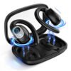 FORESTORY Fone de Ouvido Bluetooth 5.4 OWS TWS Sem Fio X5 Open Ear Esportivo com Gancho Display LED HD Microfone Grave Potente para Academia Corrida Compatível iPhone Samsung Xiaomi Motorola Android