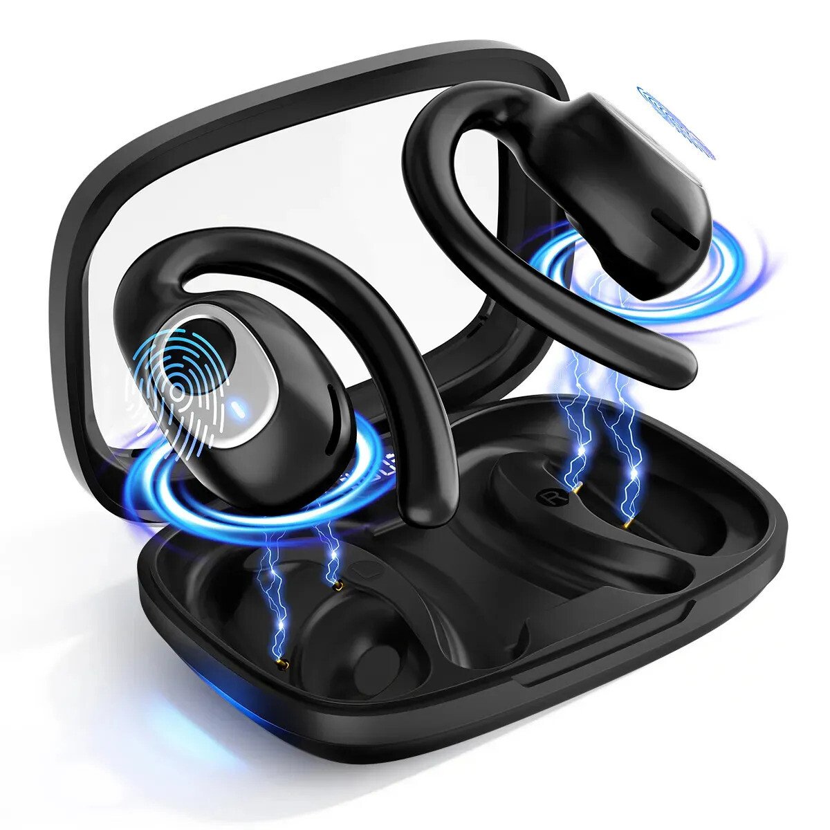 FORESTORY Fone de Ouvido Bluetooth 5.4 OWS TWS Sem Fio X5 Open Ear Esportivo com Gancho Display LED HD Microfone Grave Potente para Academia Corrida Compatível iPhone Samsung Xiaomi Motorola Android FORESTORY Fone de Ouvido Bluetooth 5.4 OWS TWS Sem Fio X5 Open Ear Esportivo com Gancho Display LED HD Microfone Grave Potente para Academia Corrida Compatível iPhone Samsung Xiaomi Motorola Android