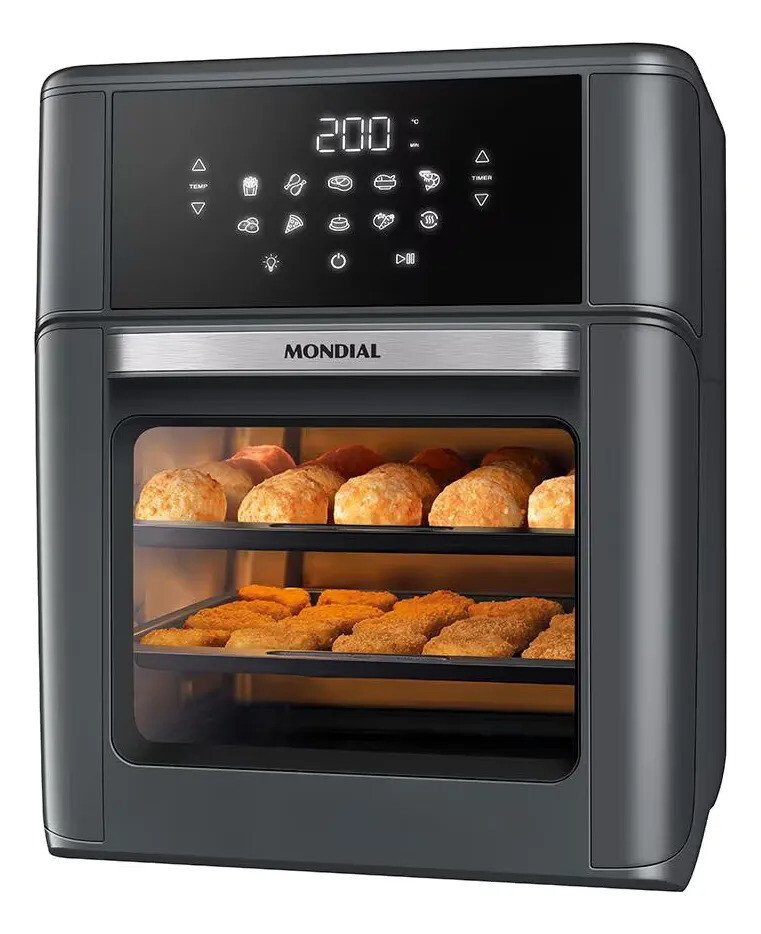 Fritadeira Air Fryer Oven Afon12lfg 12l Digital 2000 Mondial Fritadeira Air Fryer Oven Afon12lfg 12l Digital 2000 Mondial