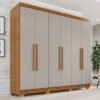 Guarda-roupa Casal 6 Portas 2 Gavetas França Wt Espresso Móveis Cinamomo/off-white