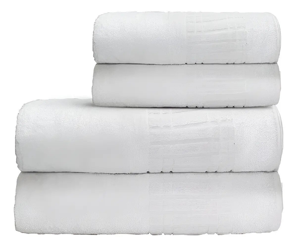 Jogo De Toalha Banho 4 100 Algodão 400 Gr/m Loft Camesa Branco Liso Jogo De Toalha Banho 4 100 Algodão 400 Gr/m Loft Camesa Branco Liso