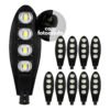 Kit 10 Luminária Led Cob 200w Iluminação Publica Fotocélula