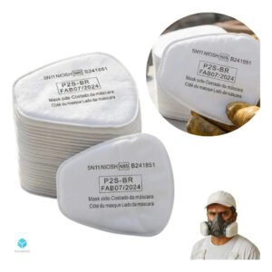 Kit 10 Pré Filtro 5n11 Para Máscara Respirador Epi Proteção Facial Reposição Filtros Branco