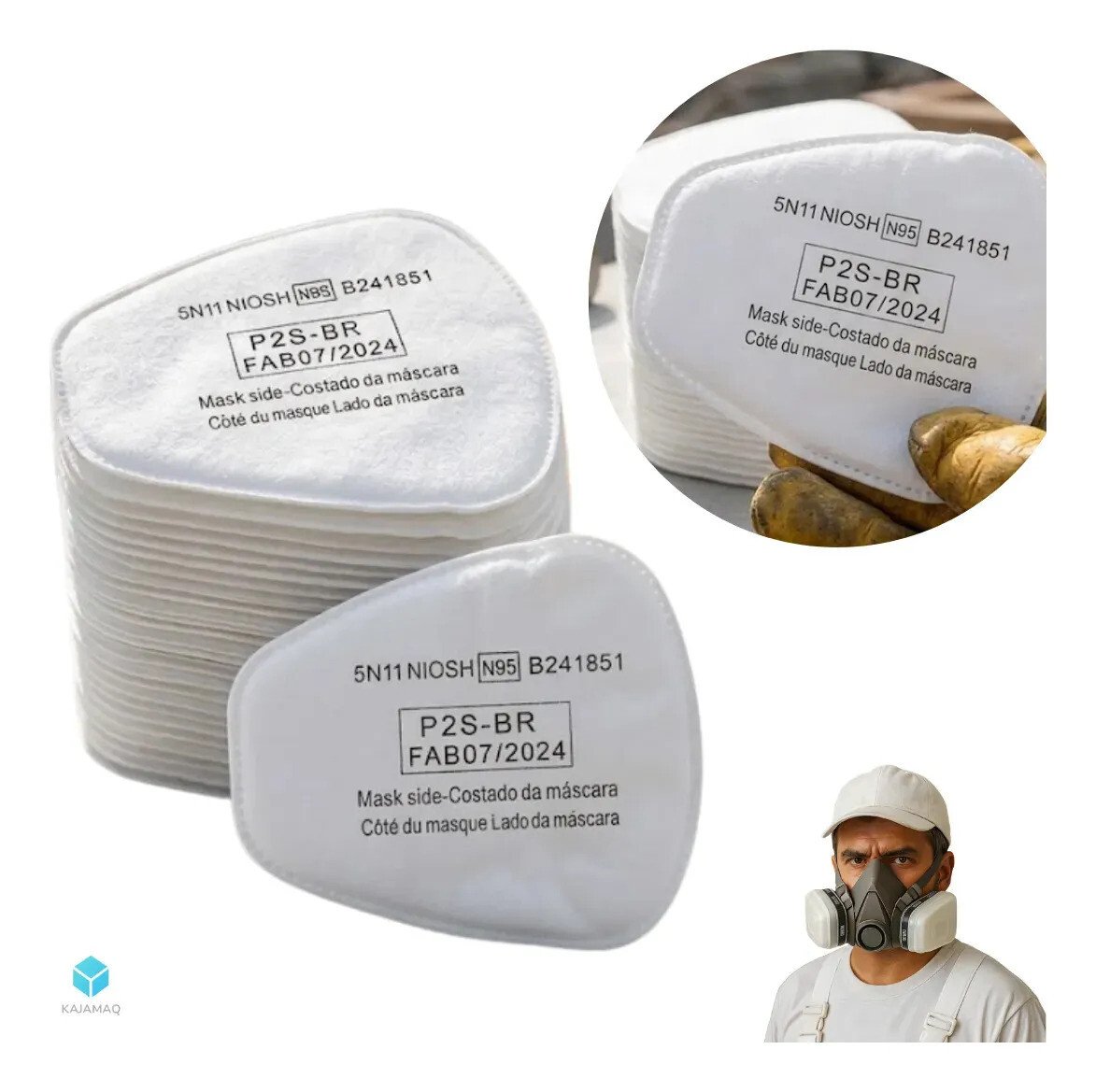Kit 10 Pré Filtro 5n11 Para Máscara Respirador Epi Proteção Facial Reposição Filtros Branco Kit 10 Pré Filtro 5n11 Para Máscara Respirador Epi Proteção Facial Reposição Filtros Branco