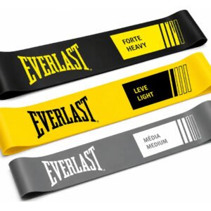 Kit 3 Faixas Elástica Mini Band Everlast Treino Exercícios