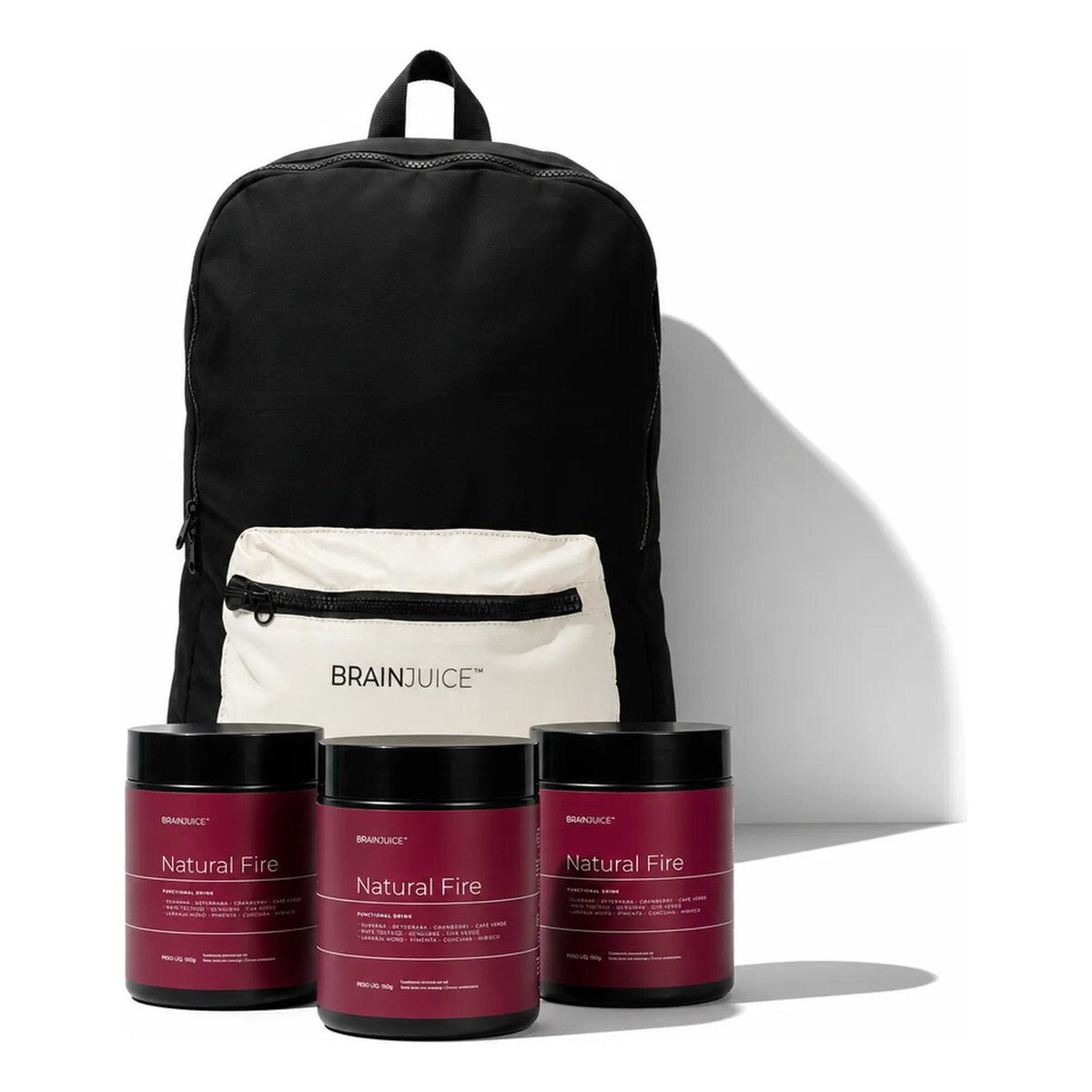 Kit 3 Pré-treino Natural Fire + Mochila Brainbag Kit 3 Pré-treino Natural Fire + Mochila Brainbag
