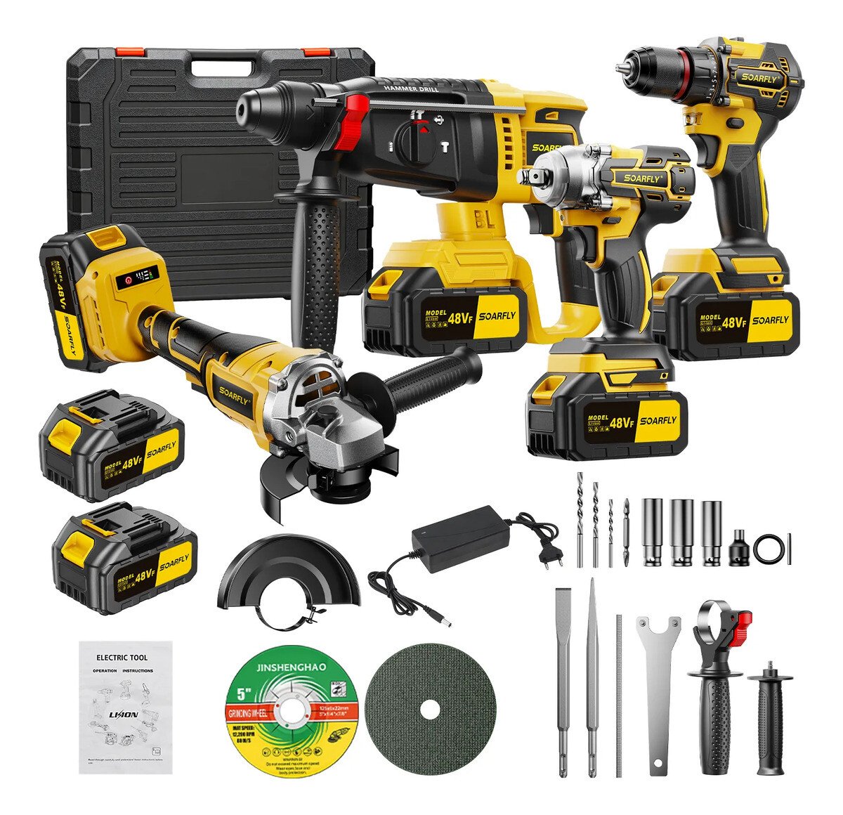 Kit 4 Em 1 Ferramentas Elétricas Profissional Com Baterias Kit 4 Em 1 Ferramentas Elétricas Profissional Com Baterias