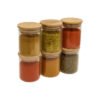 Kit 6 Potes Vidro 200ml Porta Tempero Hermético Tampa Bambu
