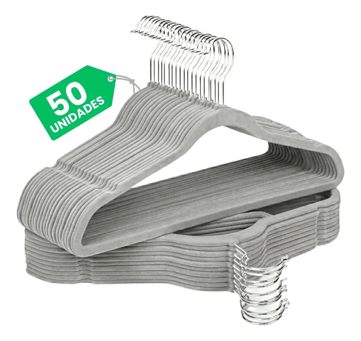 Kit Cabides Veludo De Roupa Antideslizante Slim Adulto 50 Un Kit Cabides Veludo De Roupa Antideslizante Slim Adulto 50 Un