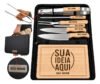 Kit Churrasco Personalizado Tábua Faca Garfo Nome Time Logo