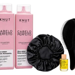 Kit Knut Sh 750ml+cond 500ml Cabelo Perfeito+touca Cetim+esc
