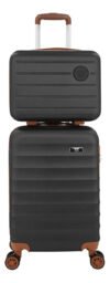 Kit Mala De Viagem Bordo Mão Pequena 10kg Abs Cadeado 360 Cor Preto