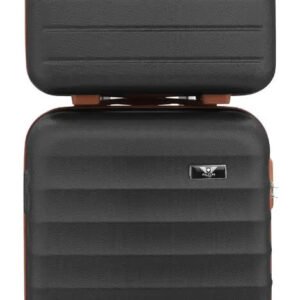 Kit Mala De Viagem Bordo Mão Pequena 10kg Abs Cadeado 360 Cor Preto