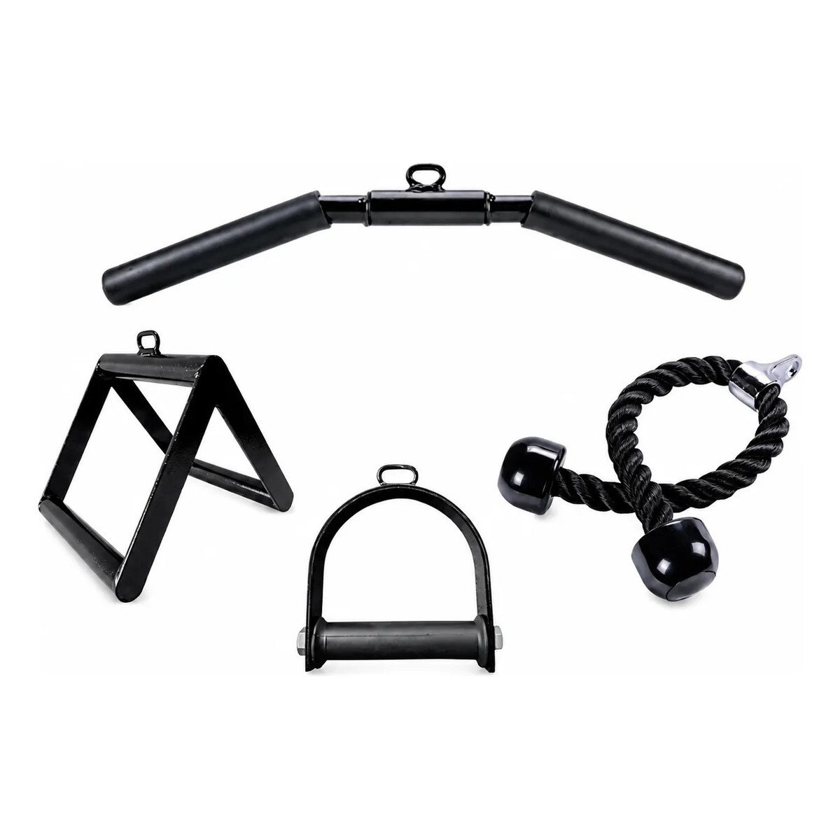 Kit Musculação Curvo Corda Estribo Triângulo Academia Kit Musculação Curvo Corda Estribo Triângulo Academia