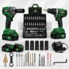 Kit Oficina Mecânica KILIAN ETHAN 21V: Chave Impacto e Furadeira Brushless Com Jogo 46 Peças