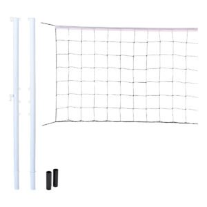 Kit Poste De Voleibol Com Catraca O Par + Rede Nylon