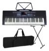 Kit Teclado Musical Estudante Iniciante 5/8 + Capa Suporte