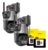 Kit2 Camera Seguranca Ip Wifi App Icsee Lente Dupla 6mp Ip66
