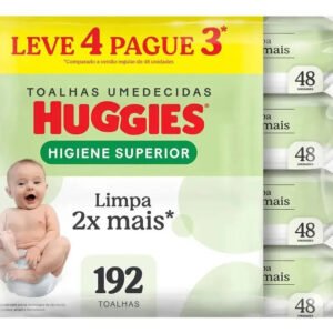 Lenços Umedecidos Huggies Higiene Superior – 192 Unidades