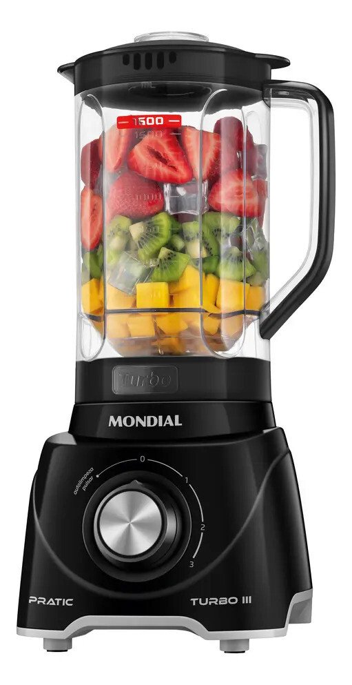 Liquidificador Pratic Turbo Iii, Mondial, 550w - L-93-bg Liquidificador Pratic Turbo Iii, Mondial, 550w - L-93-bg