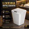 Lixeira Inteligente Automática Branca Universal Com Sensor Hearbuds Recarregável Anti Odor 16l Branco