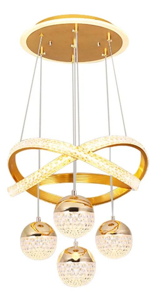 Lustres Led Pendente Moderno,luminaria De Teto 2anéis 4bolas Lustres Led Pendente Moderno,luminaria De Teto 2anéis 4bolas