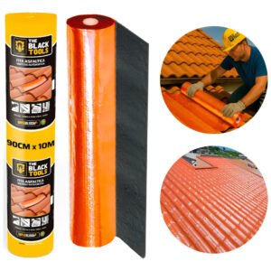 Manta Asfáltica Auto Adesiva Terracota Para Telha 90cm X 10m