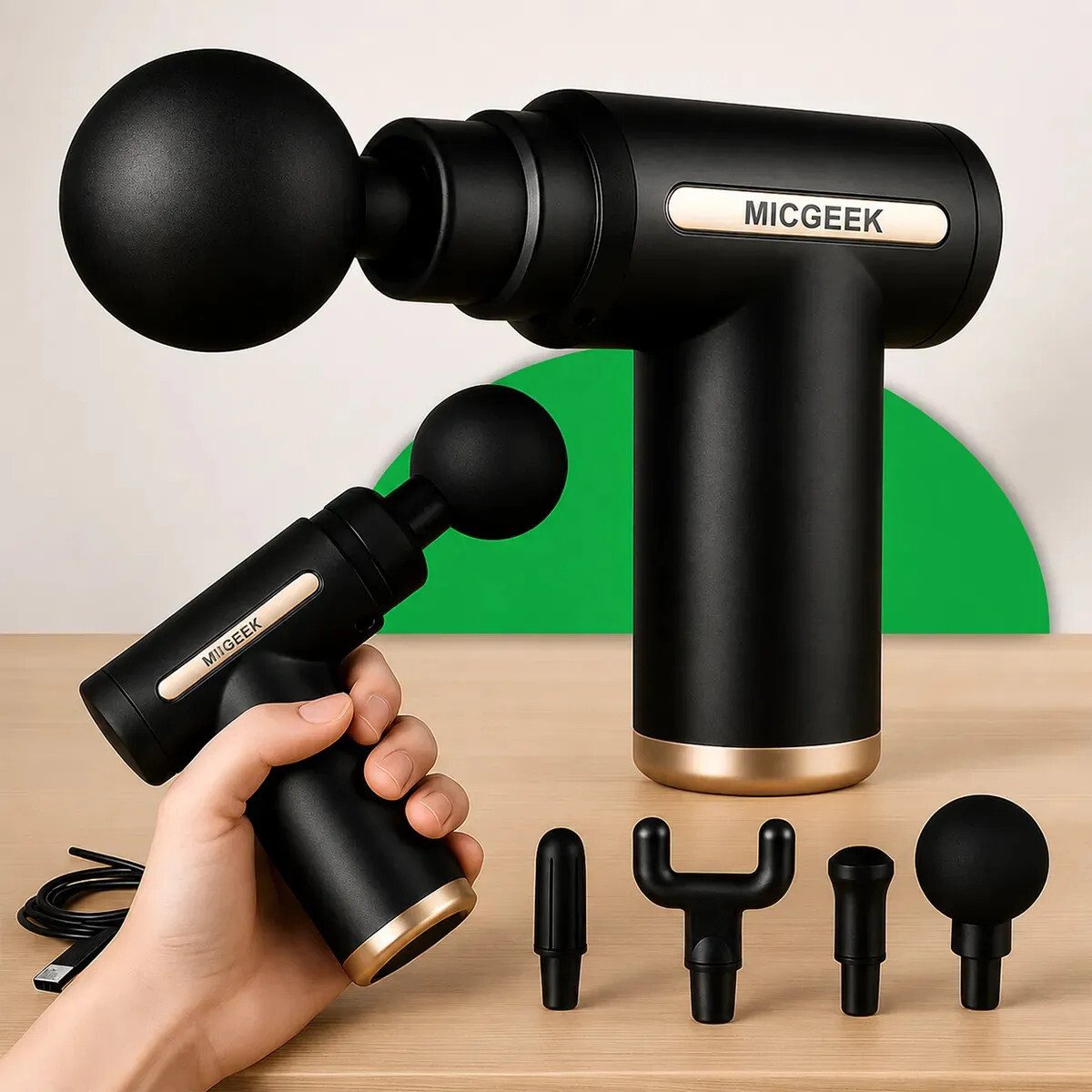 Massageador Pistola Elétrica Profissional Muscular Portátil Aparelho Fisioterapia Corporal, 6 Velocidades 4 Cabeças De Massagem - Micgeek 127/220v Variado Massageador Pistola Elétrica Profissional Muscular Portátil Aparelho Fisioterapia Corporal, 6 Velocidades 4 Cabeças De Massagem - Micgeek 127/220v Variado