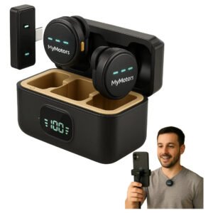 Microfone Lapela Mymotors Preto Sem Fio Tipo C