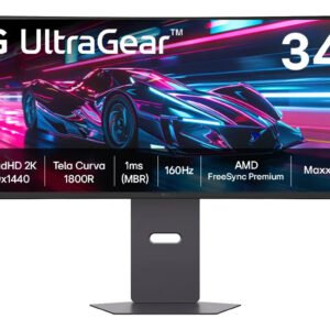 Monitor Gamer LG Ultragear Curvo 34g600a-b 34 Quadhd 2k, Ultrawide 1800r, 160hz, 1ms (mbr), Amd Freesync Premium, Hdr10, Maxxaudio Preto 127/220v