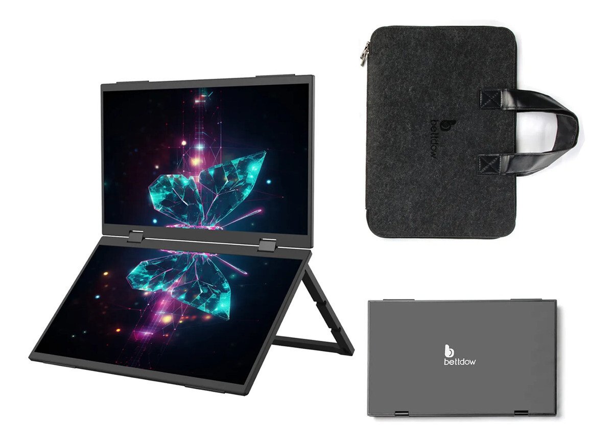 Monitor Portátil Duplo 15.6 Full Hdcom Bolsa Telas Dobráveis Monitor Portátil Duplo 15.6 Full Hdcom Bolsa Telas Dobráveis