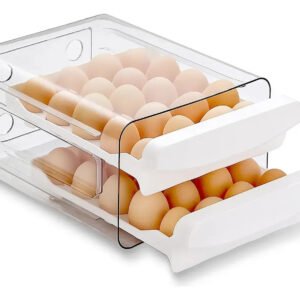 Organizador Porta Ovos 40un Com Tampa Geladeira Cozinha Branco